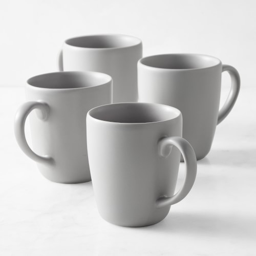 Open Kitchen by Williams Sonoma Matte Coupe Mugs, Set of 4, Grey