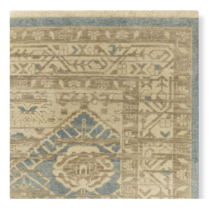 Trellis Hand Knotted Rug Swatch, 18X18