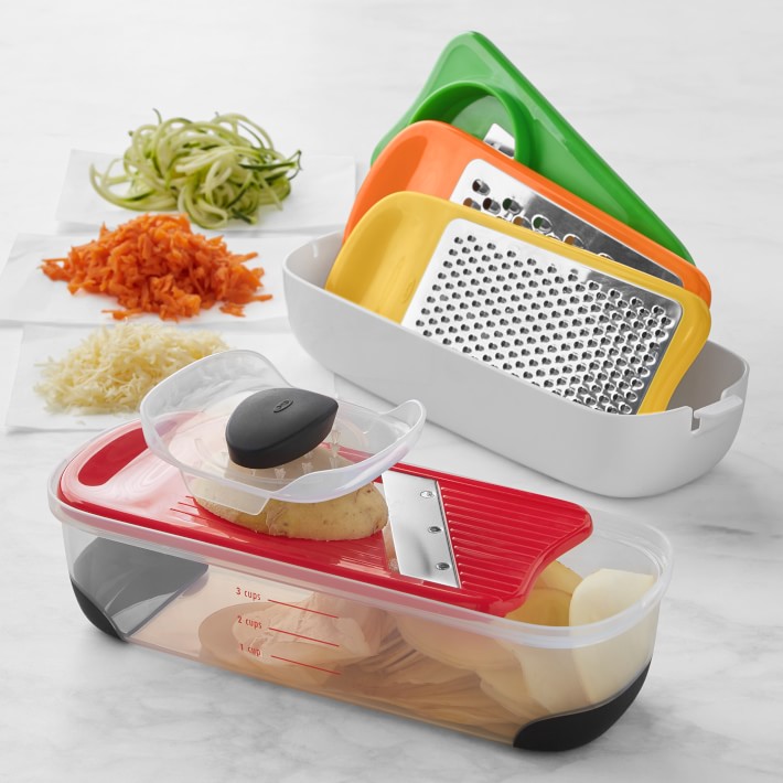 OXO All-in-One Grater, Slicer &amp; Spiralizer with Storage Container