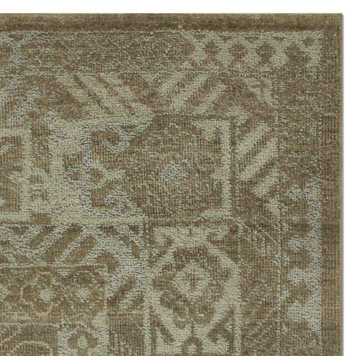 Iridescent Hand Knotted Rug Swatch, 18X18