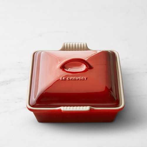 Le Creuset Stoneware Shallow Square Covered Baker, Red