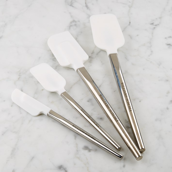 White Williams Sonoma Ultimate Silicone Spatulas with Stainless-Steel Handle, Set of 4