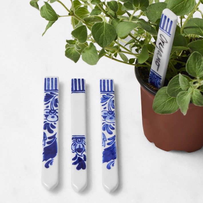 Blue & White Ceramic Plant Markers