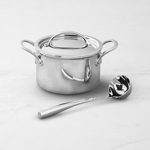 Williams Sonoma Thermo-Clad™ Stainless-Steel Soup Pot with Ladle, 4-Qt.
