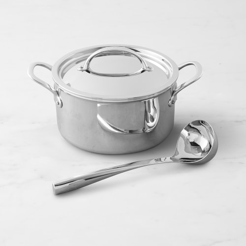 Williams Sonoma Thermo-Clad™ Stainless-Steel Soup Pot with Ladle, 6-Qt.