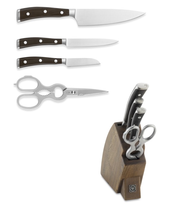 Wüsthof Ikon Blackwood 5-Piece Knife Block Set