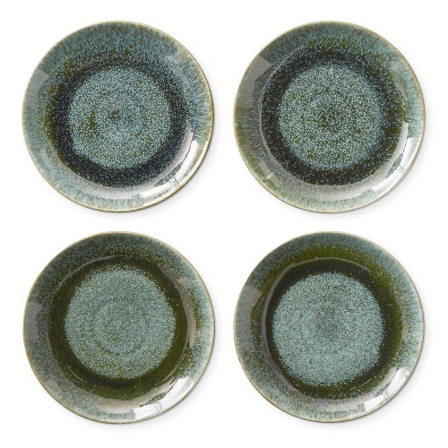 Cyprus Reactive Glaze Salad Plates, Set of 4, Green