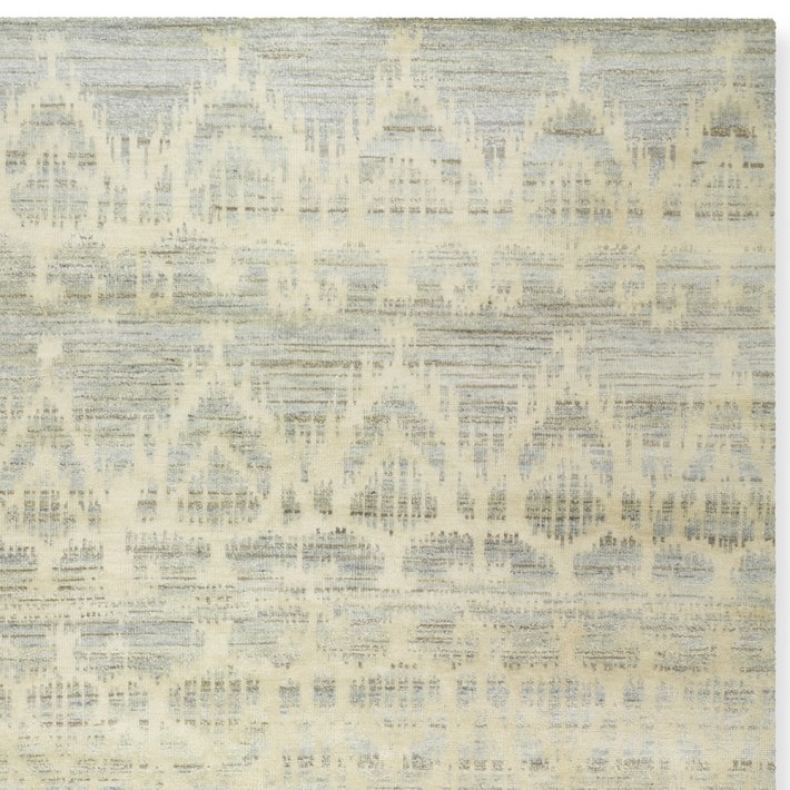 Hand Knotted Tonal Ikat Rug Swatch, 18X18