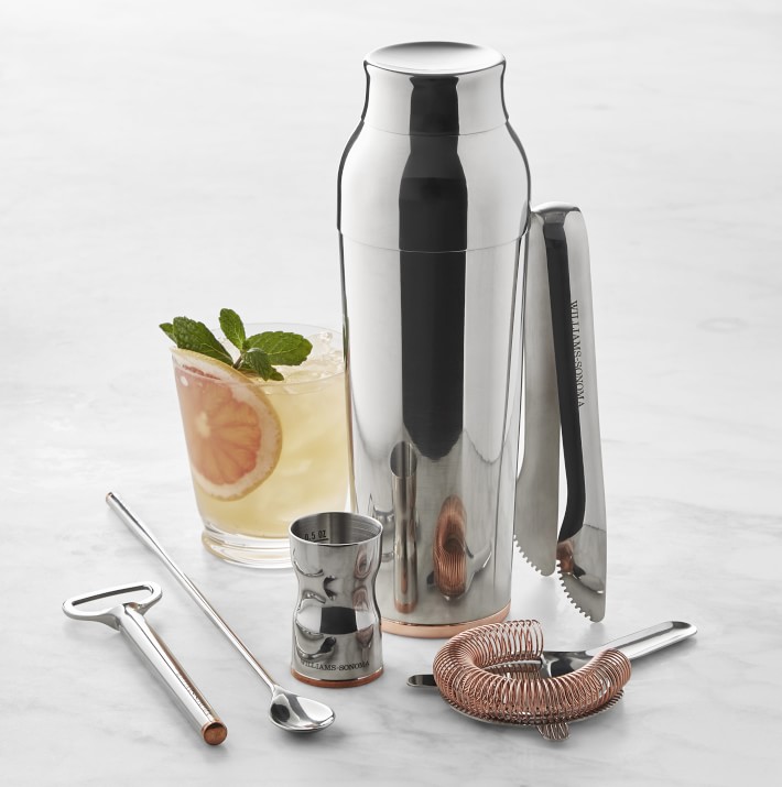 Williams Sonoma Bar Tools Set with Single-Wall Cocktail Shaker