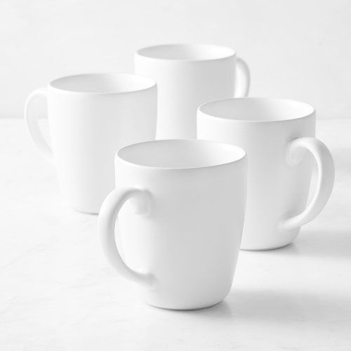 Open Kitchen by Williams Sonoma Matte Coupe Mugs, Set of 4, White