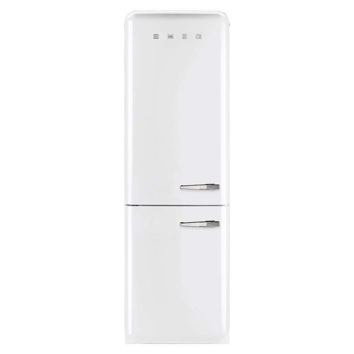 SMEG 50's Style Retro FAB 32 Refrigerator with Freezer, White, Left Hinge