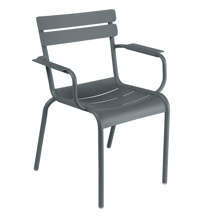 Fermob Luxembourg Outdoor Dining Armchair, Set of 2, Aluminum, Anthracite
