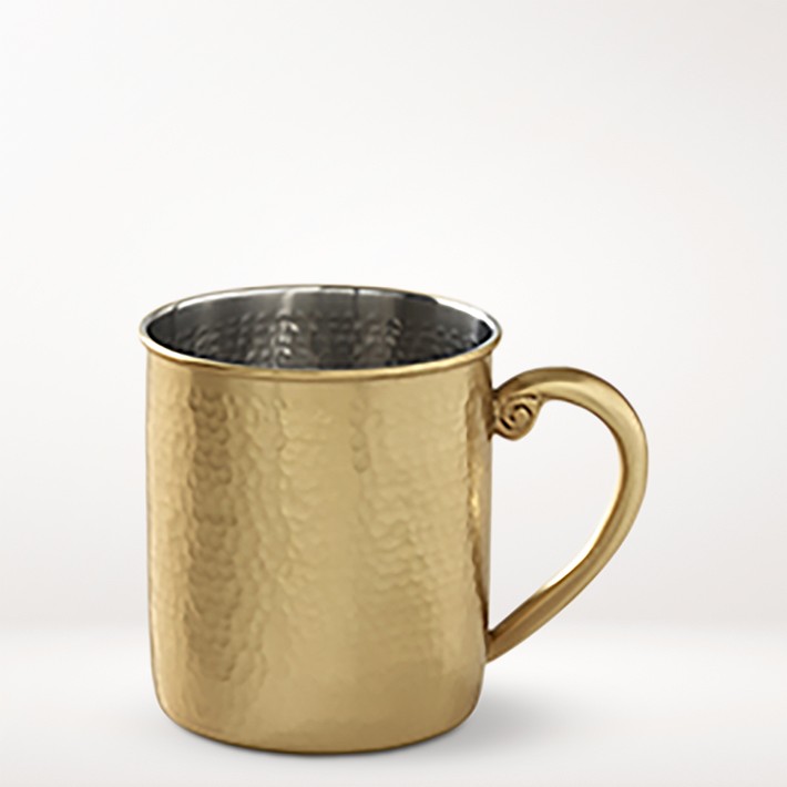Antique Brass Hammered Mug