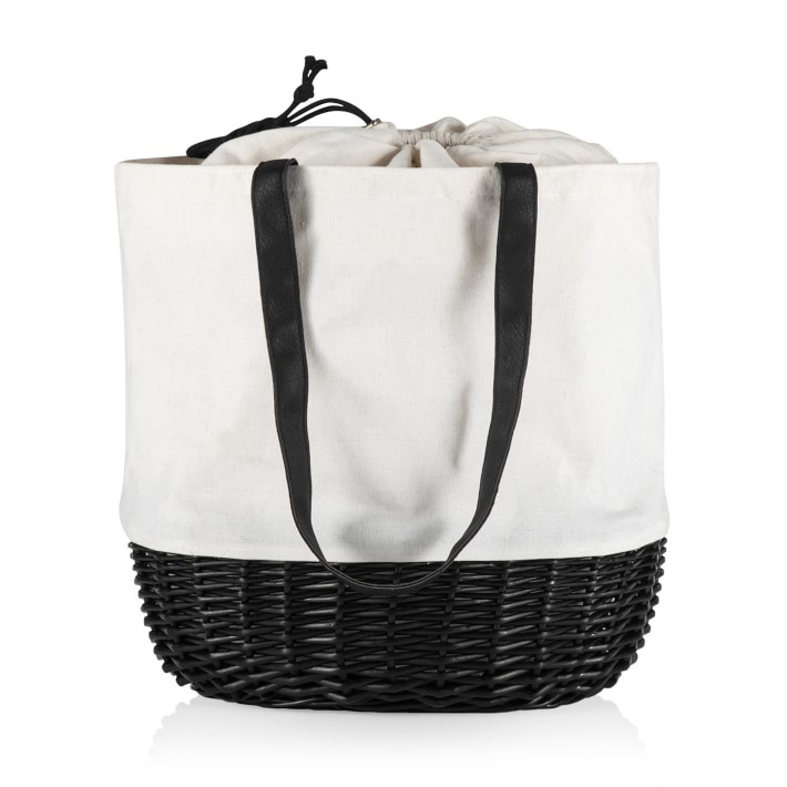 Seville Canvas and Willow Basket Tote Williams Sonoma