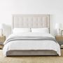 Irving Box-Tufted Upholstered Bed &amp; Headboard