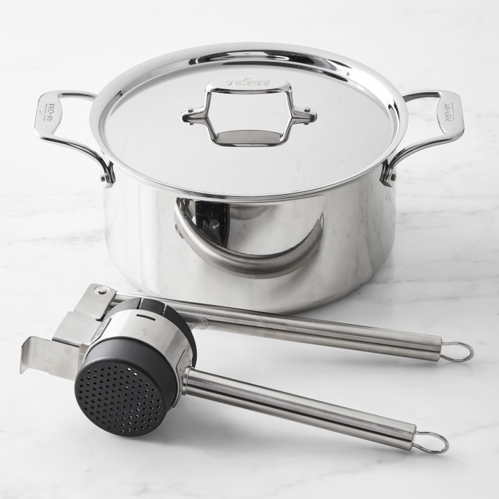 All-Clad D5&#174; Stainless-Steel Stock Pot and Potato Ricer Set, 8-Qt.