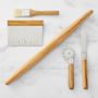 Williams Sonoma Olivewood Pastry Tools and Rolling Pin, Set of 5