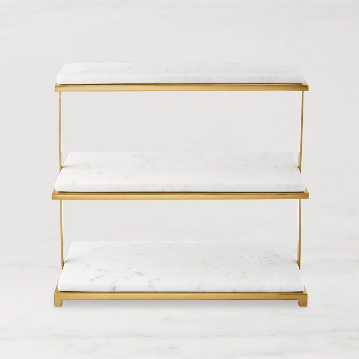 Marble &amp; Brass 3-Tiered Stand