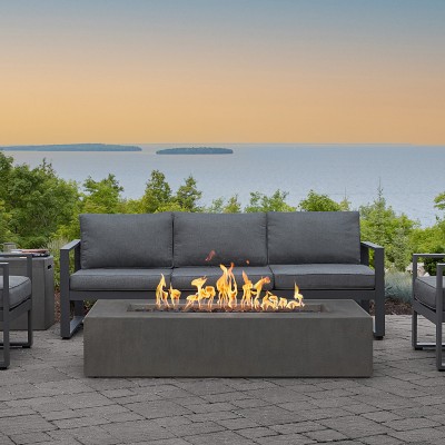 Havana Low Rectangle Fire Pit Table 