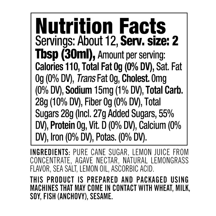 Williams Sonoma Italian Ice Syrup, Zesty Lemon Williams Sonoma