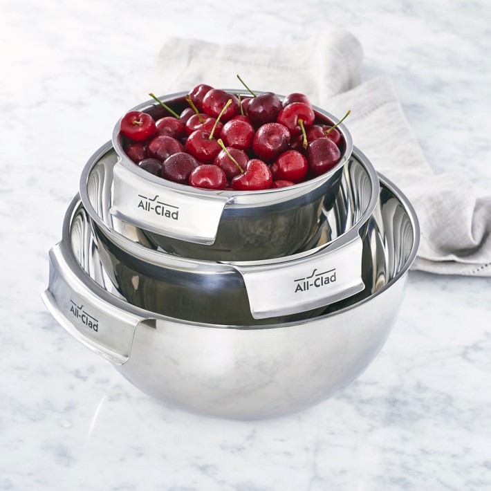 All-Clad Stainless-Steel 3-Piece Mixing Bowl Set | Williams Sonoma