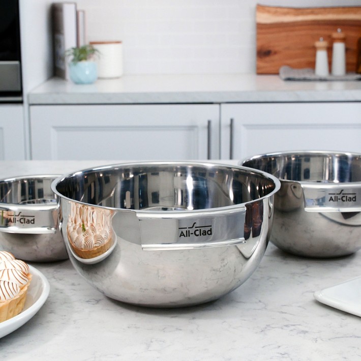All-Clad Stainless-Steel 3-Piece Mixing Bowl Set | Williams Sonoma