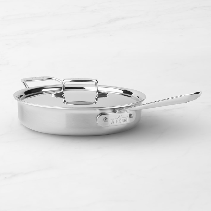 All-Clad D5&#174; Brushed Stainless-Steel Covered Saut&#233; Pan, 3-Qt.