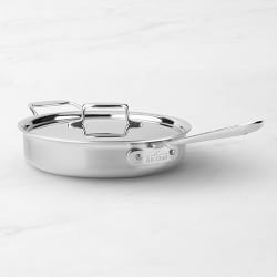All-Clad D5® Brushed Stainless-Steel Covered Sauté Pan, 3-Qt.