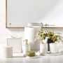 White Marble and Brass Wastebasket
