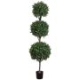 6' Triple Ball-Shaped Faux Boxwood Topiary in Plastic Pot