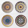 Sicily Ceramic Scalloped Mixed Appetizer Plates, Set of 4
