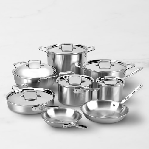 All-Clad D5® Brushed Stainless-Steel 14-Piece Cookware Set
