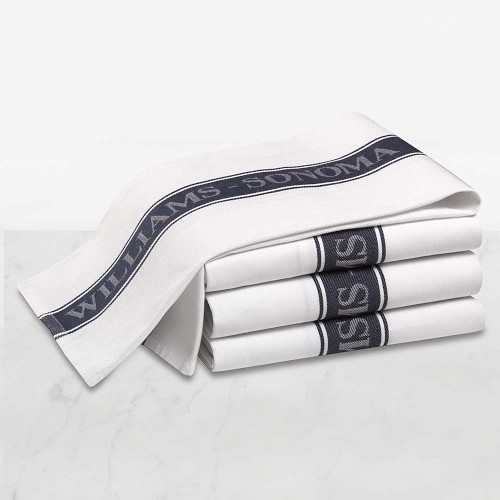 Williams Sonoma Classic Logo Towels, Set of 4, Navy Blue