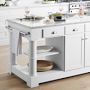 Barrelson Kitchen Island with Marble Top, Polished Nickel