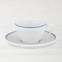 Apilco Tradition Blue-Banded Porcelain Cups &amp; Saucers