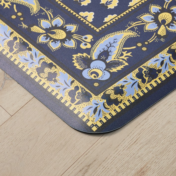 Marseille Cushioned Kitchen Mats Navy Williams Sonoma