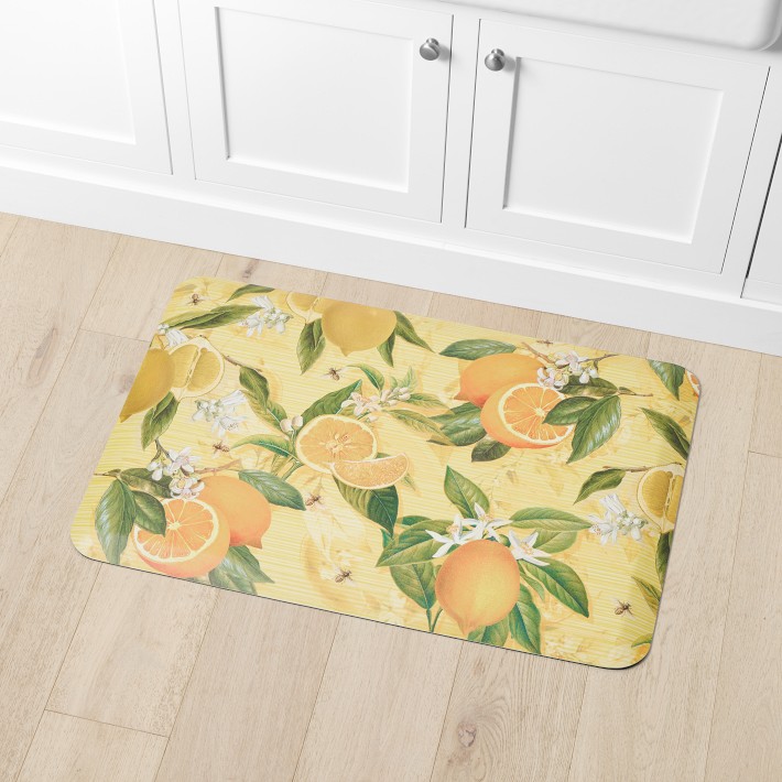 Meyer Lemon Cushioned Kitchen Mat Williams Sonoma