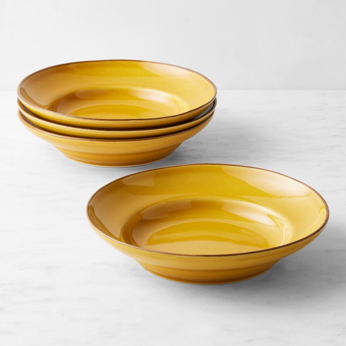 Provençal Pasta Bowls Yellow Set of 4