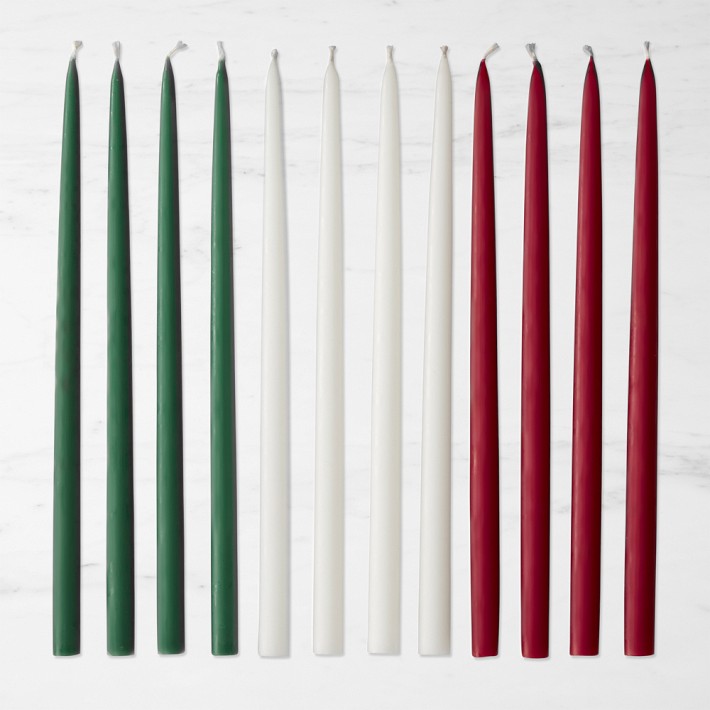 Holiday Tiny Taper Candles, Set of 12
