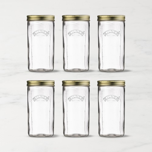 Kilner Wide Mouth Canning Jar, 34 oz, Set of 6