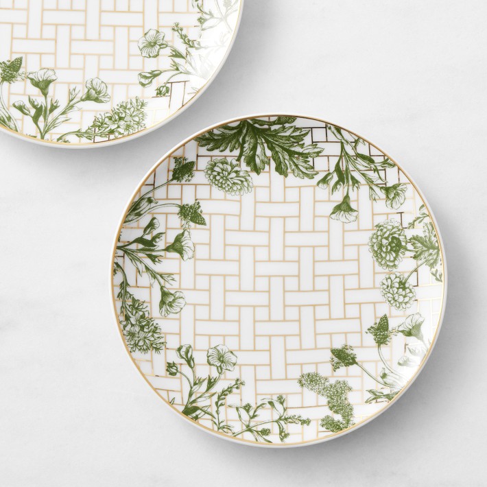 Garden Lattice Appetizer Plates - Set of 4