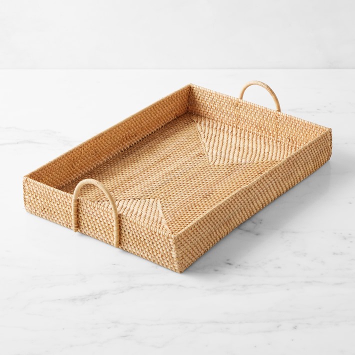 Light Woven Rectangular Tray