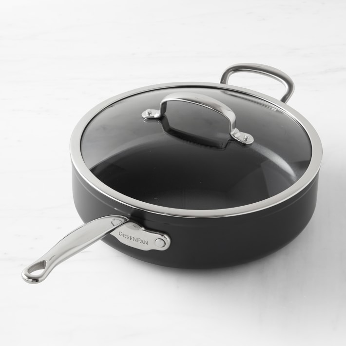 GreenPan&#8482; Premiere Hard Anodized Ceramic Nonstick Covered Saute Pan with Helper Handle