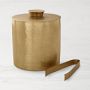 Antique Brass Ice Bucket with Tongs
