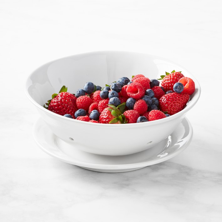 Williams Sonoma Ceramic Berry Bowl with Tray