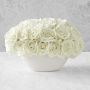 Jeff Leatham Real Touch Faux White Roses in Oval Bowl