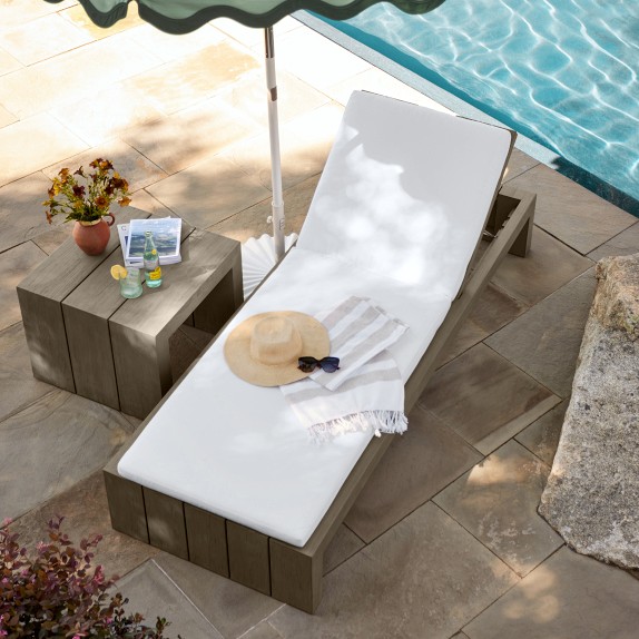 Larnaca Outdoor Grey Teak Chaise Williams Sonoma