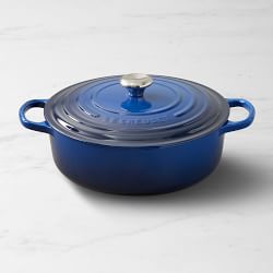 Le Creuset Signature Enameled Cast Iron Round Wide Dutch Oven, 6 3/4-Qt., Lapis