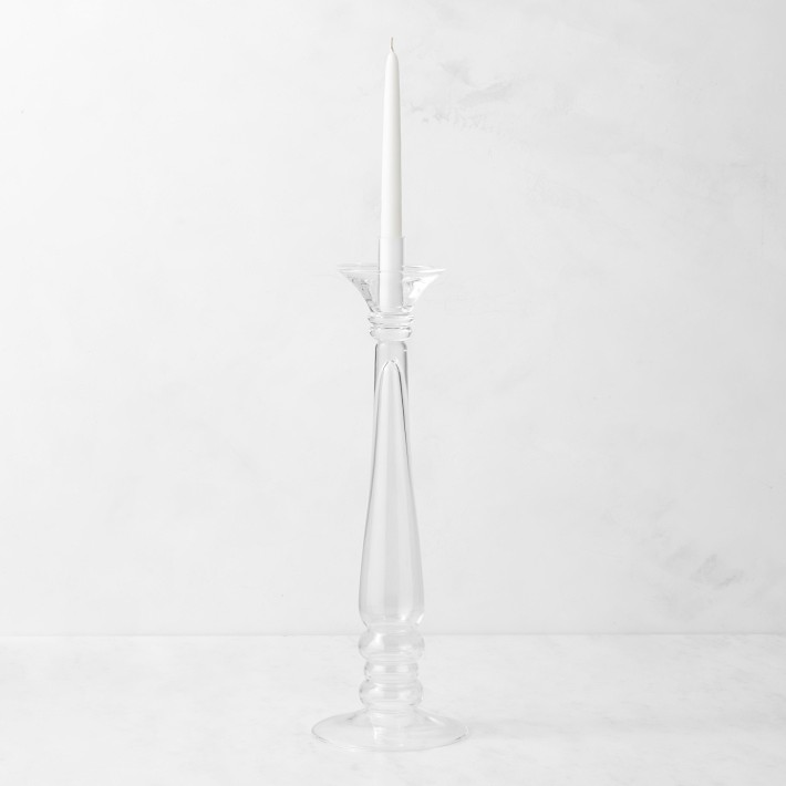 Tall Glass Taper Candleholder