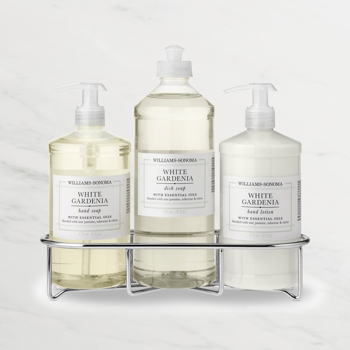 Williams Sonoma White Gardenia Hand Soap, Dish Soap &amp; Lotion 4-Piece Kitchen Set